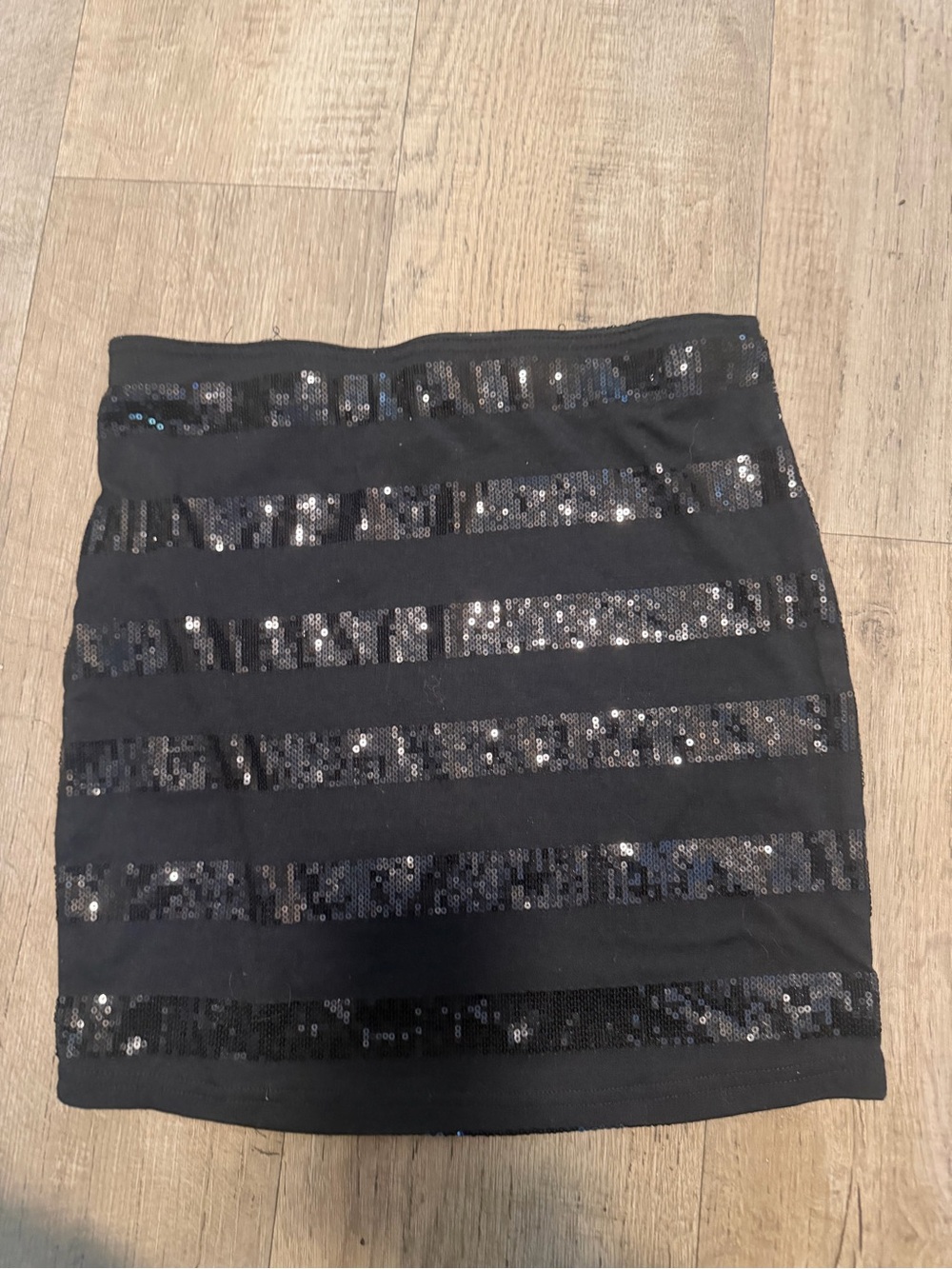 Sans Souci Black Sequin Stripe Mini Skirt